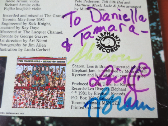 AUTOGRAPHED, Sharon, Lois & Bram, In The Schoolyard, Vintage Album, 1981 Record, Vinyl Lp