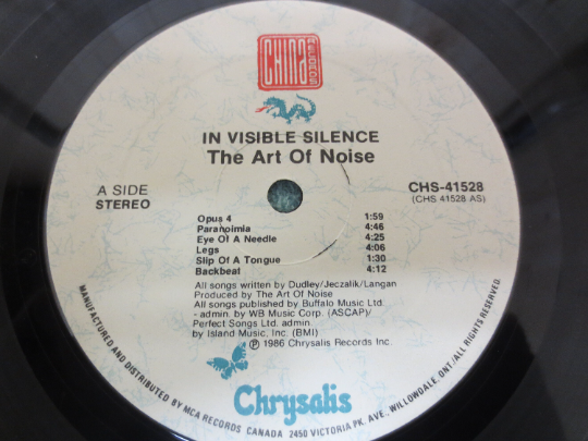 The ART of NOISE, In Visible Silence, Rock Records, Vintage Vinyl, Record Vinyl, Records, Vinyl Record, Vinyl, 1986 Records