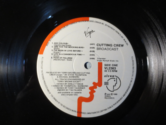 Cutting Crew – Broadcast (1986) Vinyl LP