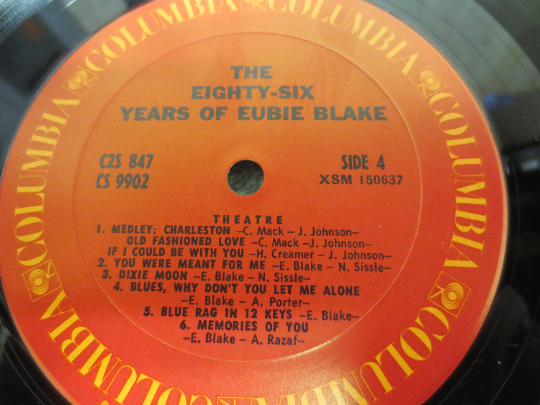 EUBIE BLAKE, The Eighty-Six Years, Ragtime Honky Tonk, Double Album, 1973 Record, Vinyl Lp