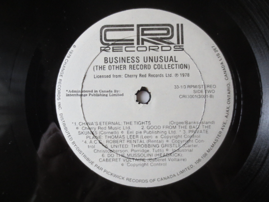 BUSINESS UNUSUAL, CRI Records, Vintage Vinyl, Record Vinyl, Punk Rock lps, Vinyl Record, Vinyl, Rock Record, 1978 Records